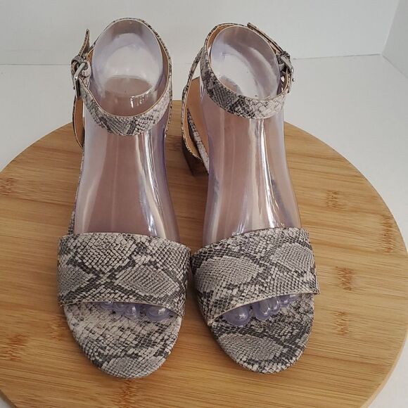 J. Crew Snake Print Square Heel Strappy Sandals Women's Shoe Size 8.5 - Picture 2 of 10
